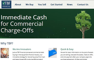 TBF Financial website screenshot.