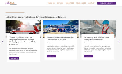 Baystone Government Finance homepage screenshot.